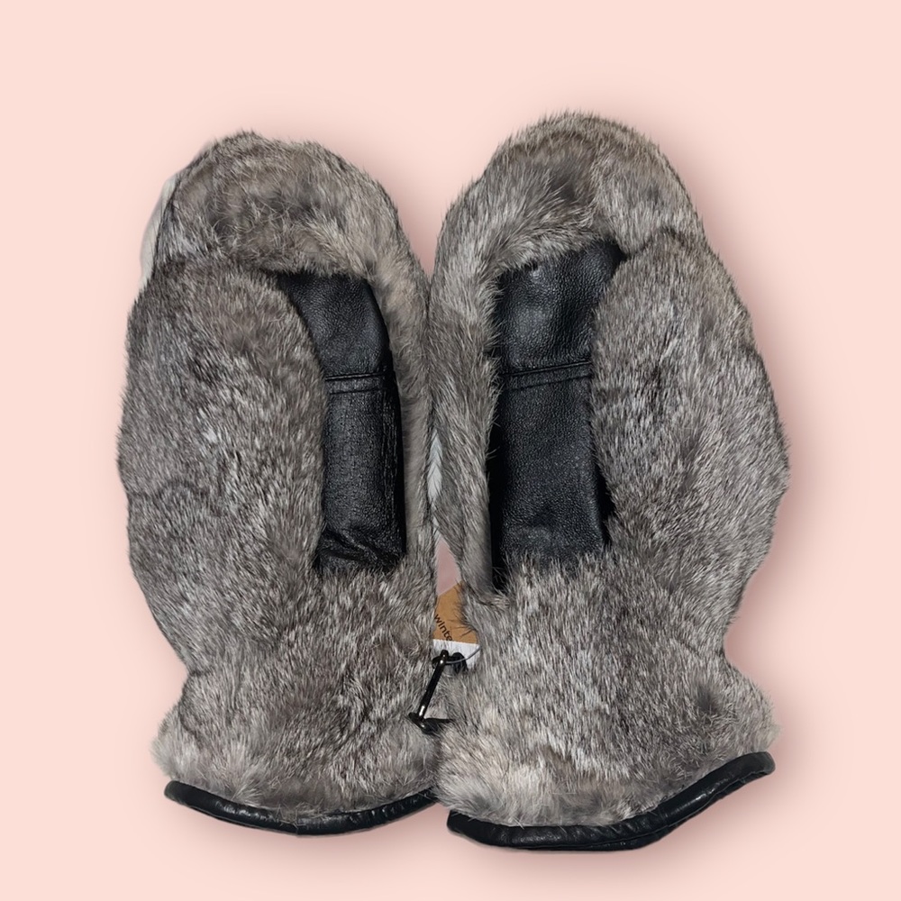 NWT Genuine Rabbit Fur Gloves/Mittens
